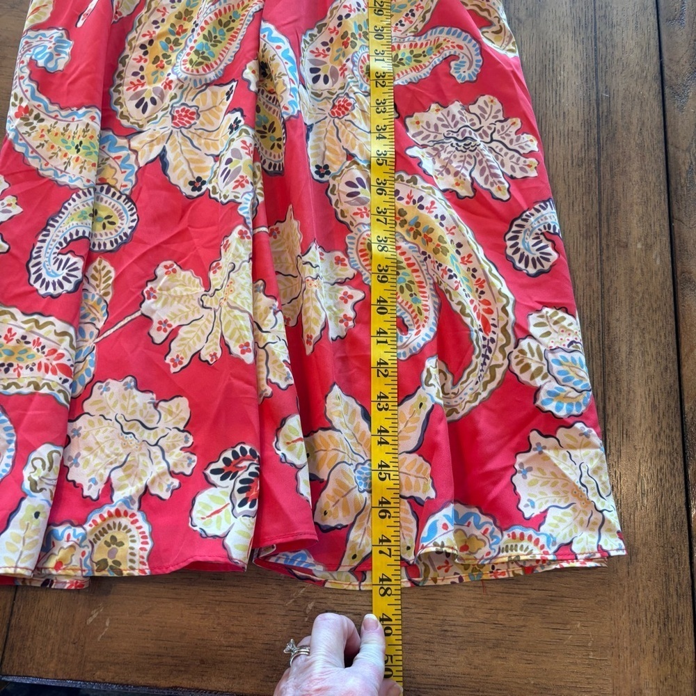 NWT Tahari ASL Printed Floral Tie Back Midi Dress In Grenadine Paisley, size 6P - Picture 12 of 12